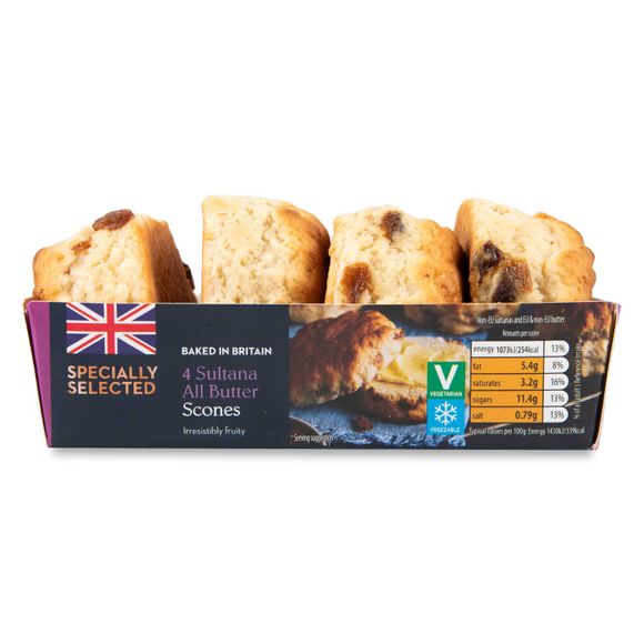 Specially Selected Sultana All Butter Scones 300g/4 Pack